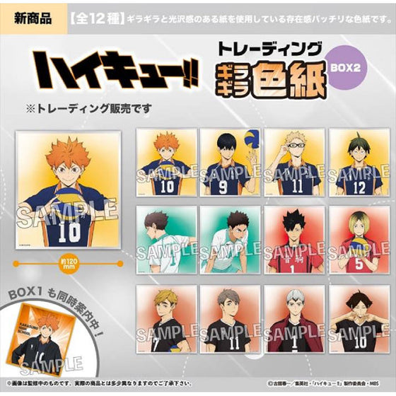 Haikyuu! ! Trading glitter colored paper BOX 2 (set of 12) (2024 Aug resale ver.) 排球少年 色紙 shikishi kirakira
