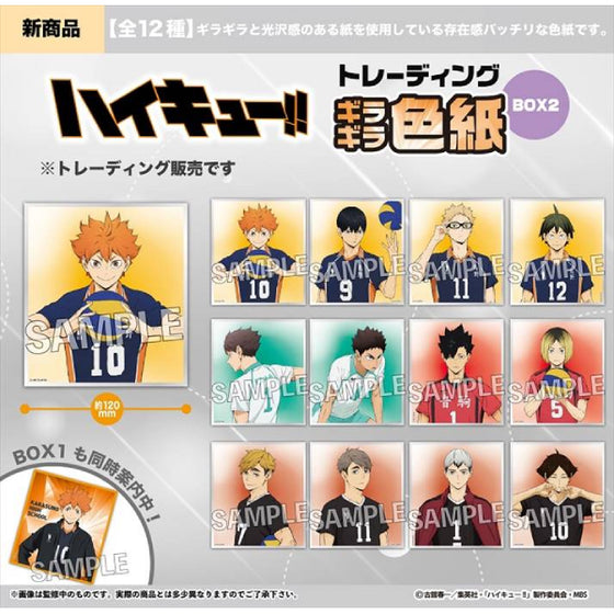 Haikyuu! ! Trading glitter colored paper BOX 2 (set of 12) 排球少年 色紙 shikishi