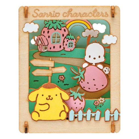PT-W20 PAPER THEATER Sanrio Characters Wood Style - Strawberry House (1)  紙劇場