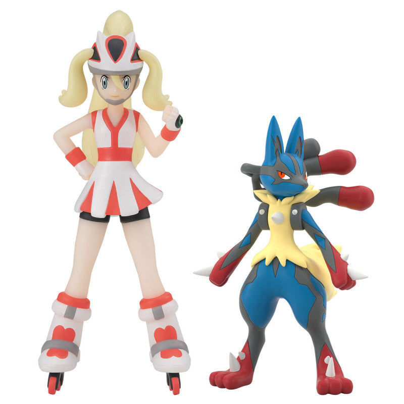 POKÉMON SCALE WORLD KALOS REGION KORRINA & MEGA LUCARIO W/O GUM 寵物小精靈 寶可夢 卡洛斯地區 可爾妮 & MEGA 路卡利歐