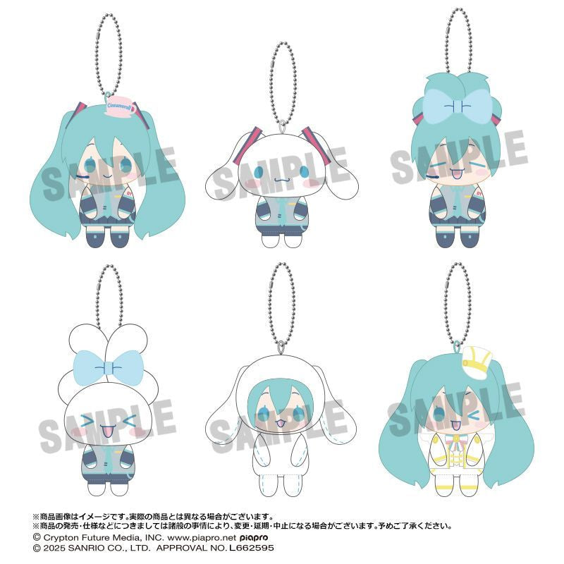 Hatsune Miku × Cinnamoroll Osuwari Club Plush Mascot (box of 6) 三麗鷗 玉桂狗 初音 未來