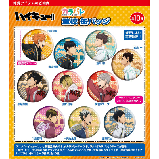 Colorpalette Haikyuu!! Going to School Tin Badge (set of 10) 排球少年 襟章
