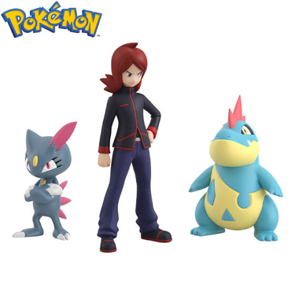 POKÉMON SCALE WORLD JOHTO REGION SILVER & CROCONAW & SNEASEL W/O GUM 寵物小精靈 寶可夢 小銀 藍鱷 狃拉 城都