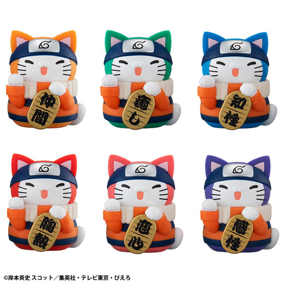 MEGA CAT PROJECT NARUTO  Nyaruto！Colorful FORTUNE CAT (Set of 6) 火影忍者 貓