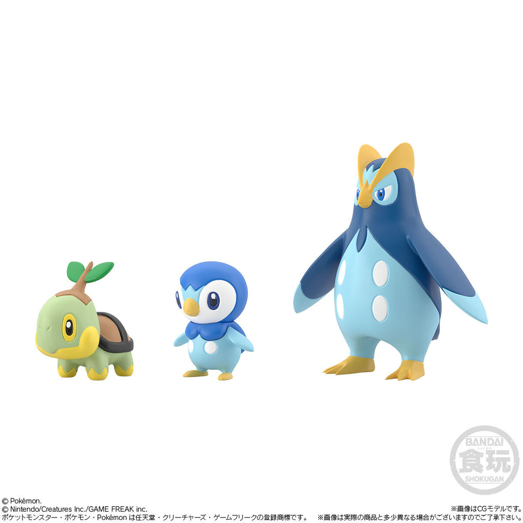 POKÉMON SCALE WORLD SINNOH REGION TURTWIG & PIPLUP & PRINPLUP W/O GUM 寵物小精靈 寶可夢 草苗龜&波加曼&波皇子 神奧地區