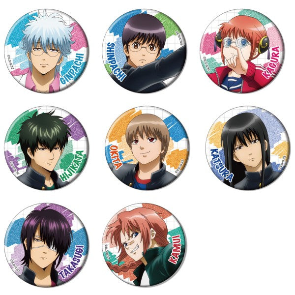 3rd Year Z Class Ginpachi Sensei Glittery Can Badge Collection (set of 8) 銀魂 銀八老師 襟章 徽章