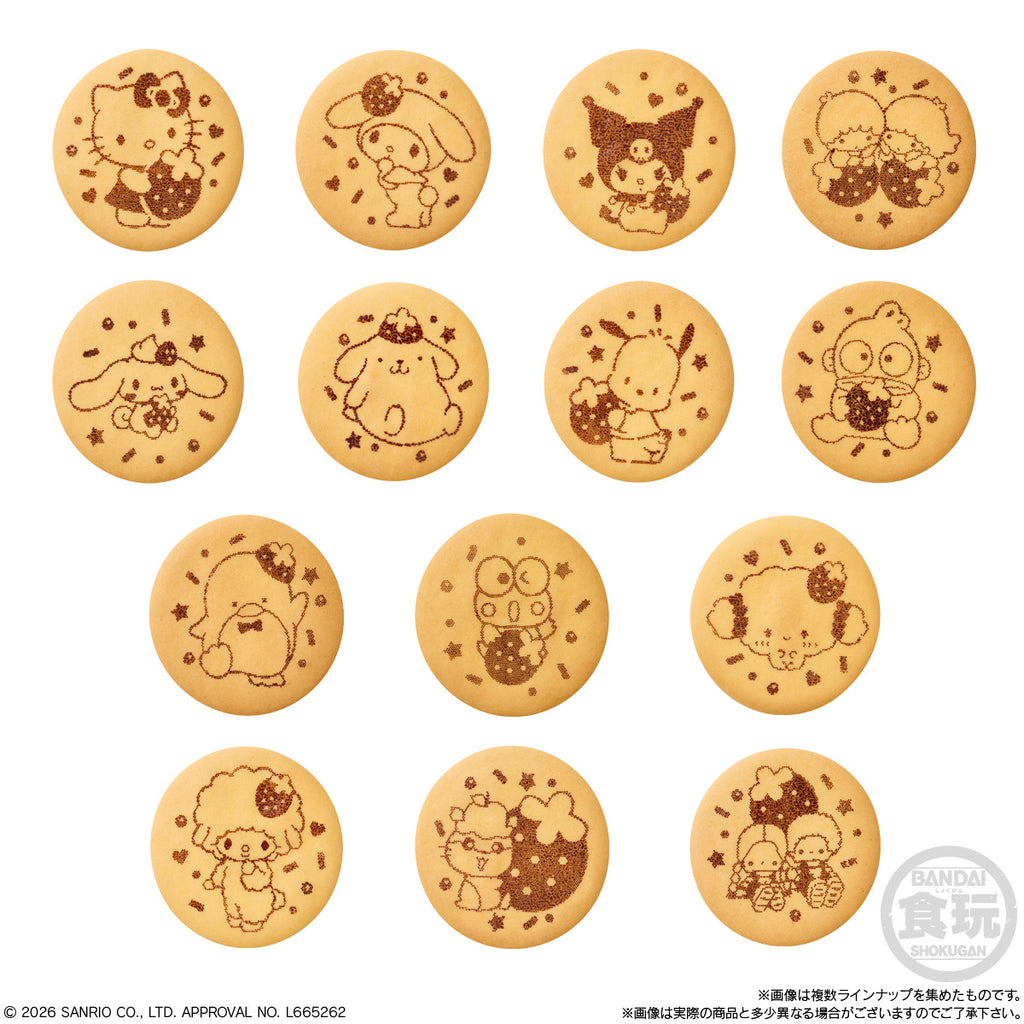 SANRIO CHARACTERS EMBROIDERY CAN BADGE WITH BISCUITS 4 (pack of 12) 刺繡 襟章