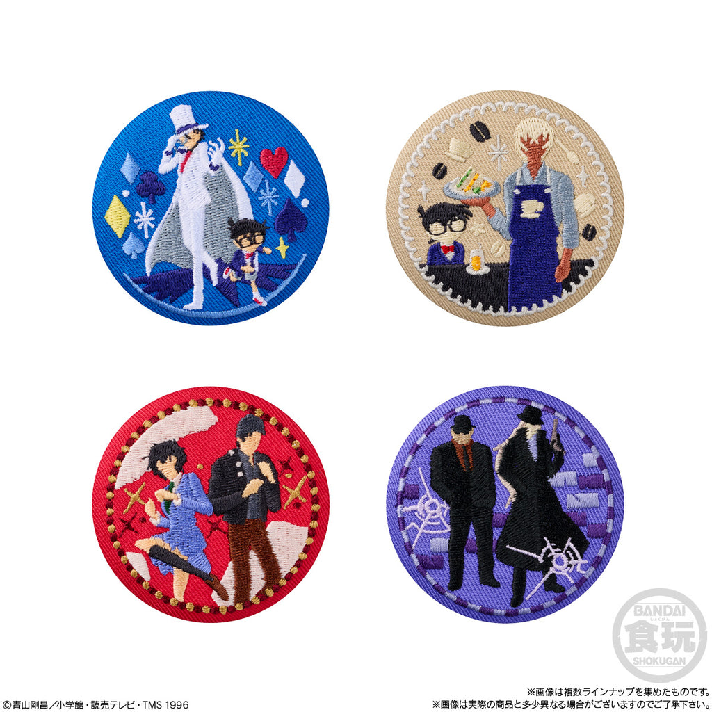DETECTIVE CONANE MBROIDERY CAN BADGE WITH BISCUITS (pack of 12) 名偵探柯南 刺繡襟章 & 餅乾