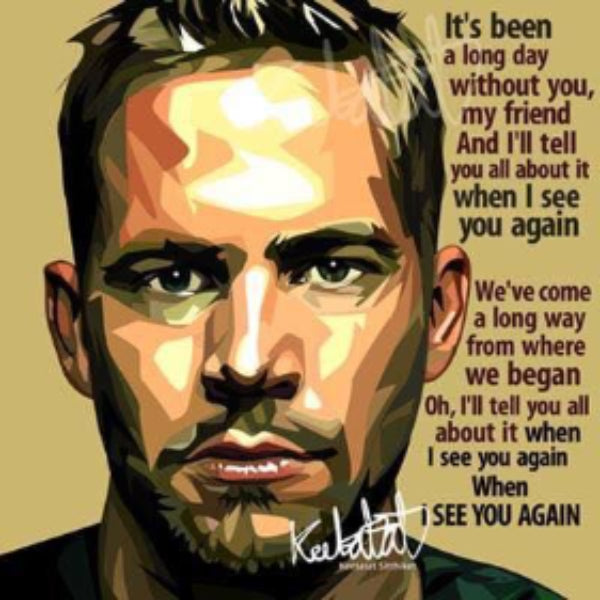 Pop Art Wall Decoration Drawing (Paul Walker See You Again) 保羅·獲加 掛畫