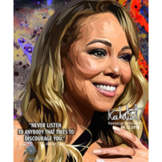 Pop Art Wall Decoration Drawing (Mariah Carey - Never listen to anybody) 掛畫