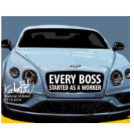 Pop Art Wall Decoration Drawing (Car Bentley Continental GT - Every Boss Started As A Worker) 掛畫