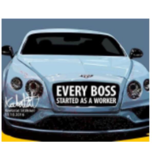 Pop Art Wall Decoration Drawing (Car Bentley Continental GT - Every Boss Started As A Worker) 掛畫