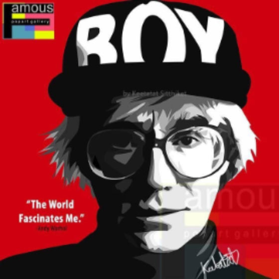 Pop Art Wall Decoration Drawing (Andy Warhol - The World Fancinates Me) 掛畫