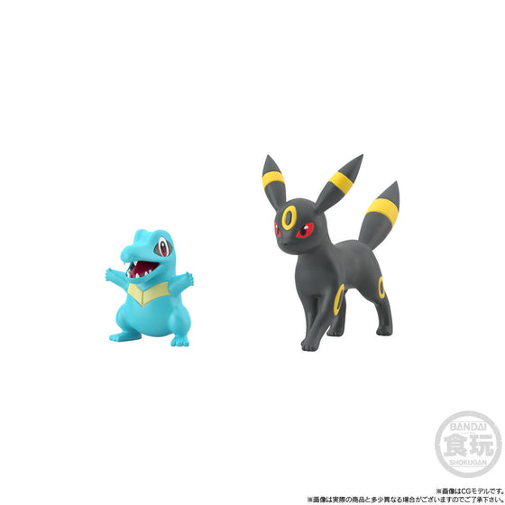 POKÉMON SCALE WORLD JOHTO REGION TOTODILE & UMBREON W/O GUM 寵物小精靈 寶可夢 小鋸鱷&月亮伊貝 城都地區