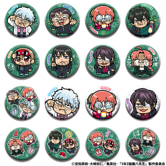 3-Z Ginpachi Sensei x Okawabukubu the Youth Metal Badge Collection (set of 16) 銀魂 銀八老師 襟章 徽章