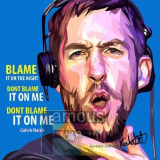 Pop Art Wall Decoration Drawing (Calvin Harris) 掛畫