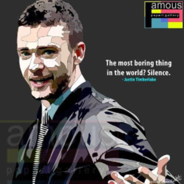 Pop Art Wall Decoration Drawing (Justin Timberlake - Black) 掛畫