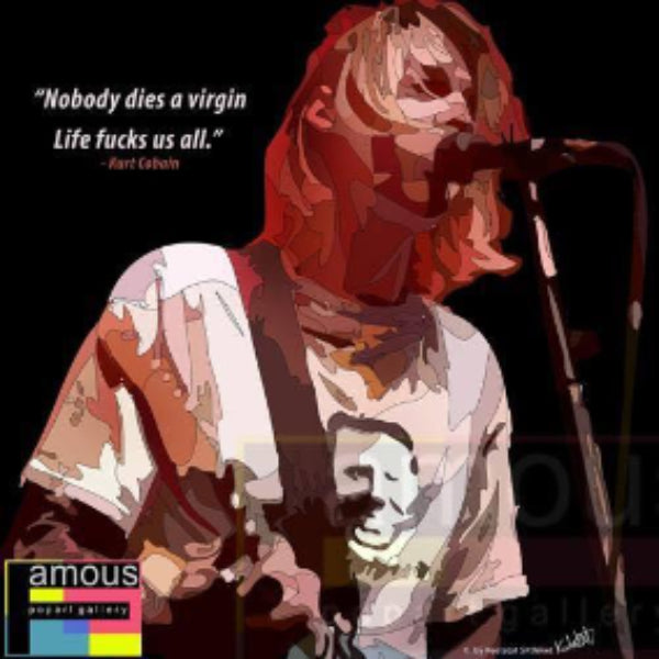 Pop Art Wall Decoration Drawing (Kurt Cobain - Singing) 掛畫