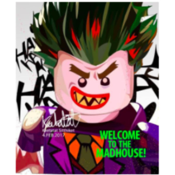 Pop Art Wall Decoration Drawing (Lego Joker - Welcome To The Madhouse) 小丑 掛畫