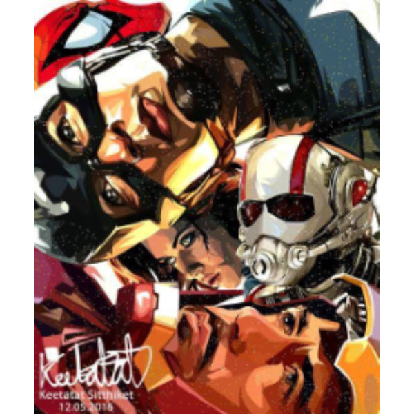 Drawing (Civil War 1m x 75cm) 美國隊長 蜘蛛俠 蟻俠 鐵甲奇俠 掛畫 Marvel