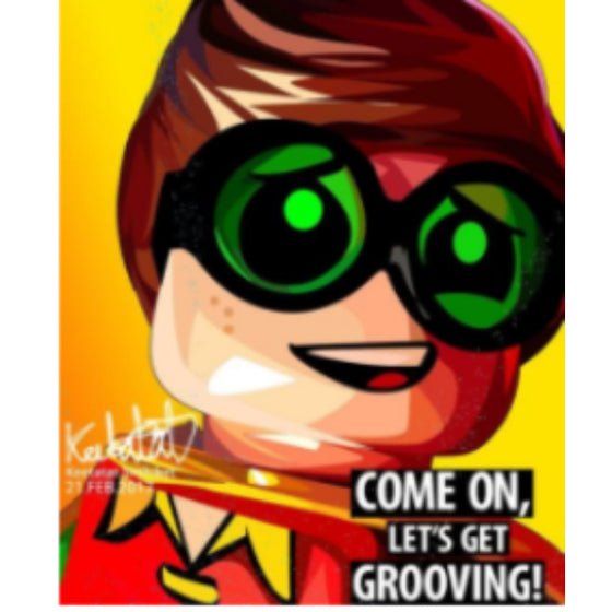 Pop Art Wall Decoration Drawing (Lego Robin - Come On, Let's Get Grooving!) 羅賓 掛畫