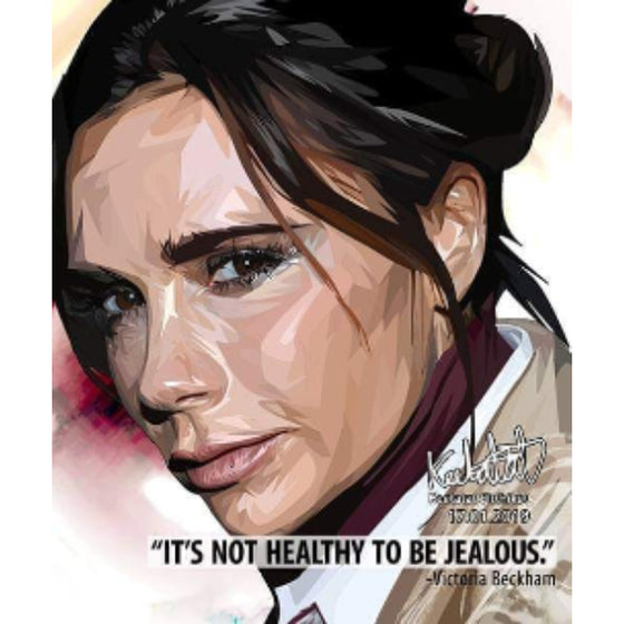 Pop Art Wall Decoration Drawing (Victoria Beckham - It's not healthy to be jealous) 掛畫