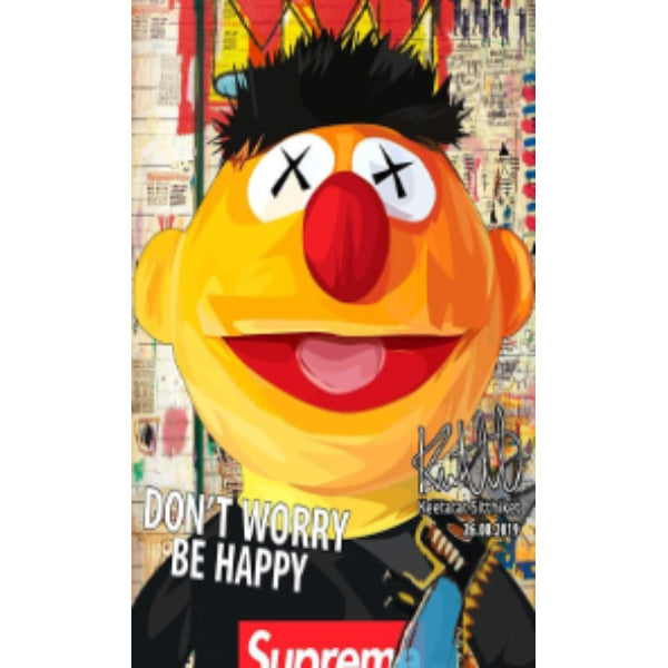 Pop Art Wall Decoration Drawing (Ernie - Don't worry be happy) 芝麻街 掛畫