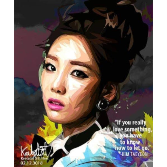 Pop Art Wall Decoration Drawing (Kim Taeyeon - If you really love something) 掛畫