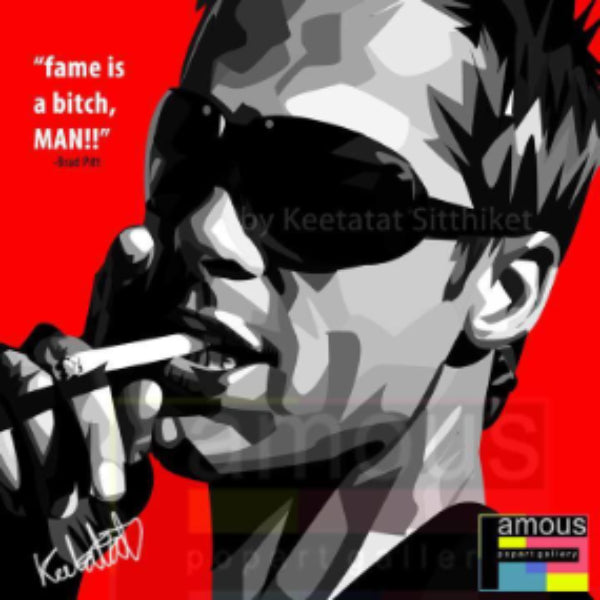 Pop Art Wall Decoration Drawing (Brad Pitt - Fame Is) 畢彼特 掛畫