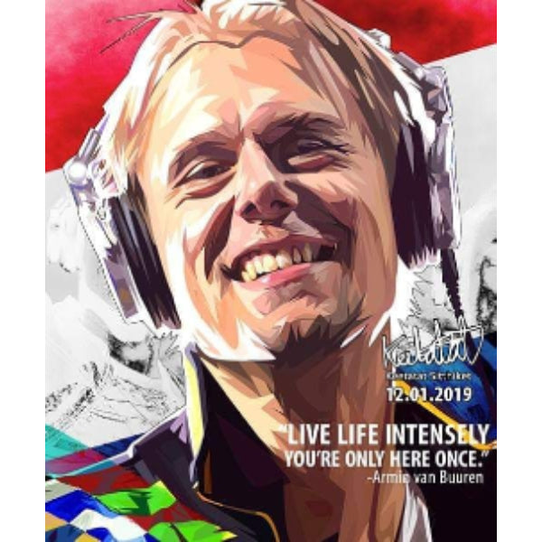 Pop Art Wall Decoration Drawing (Armin van Buuren - Live life intensely you're only here once) 掛畫