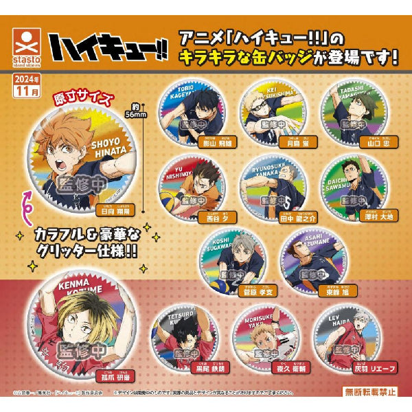 Haikyu!! Lame Glitter Can Badge (set of 13) 排球少年 襟章 扭蛋