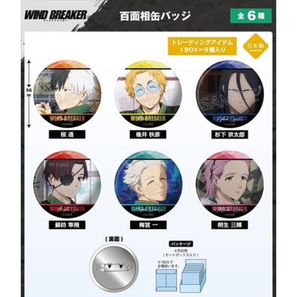 WIND BREAKER Hyakumenso Can Badge (set of 6) 防風少年 防風鈴 襟章 hundred face faces