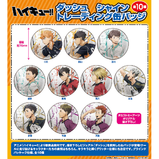 Haikyu!! Dash Shine Trading Badge (set of 10) 排球少年 襟章 徽章