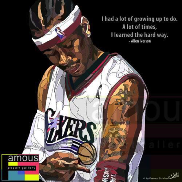 Pop Art Wall Decoration Drawing NBA Allen Iverson Black