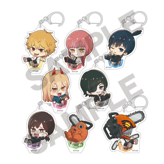 Chainsaw Man Trading Acrylic Key Ring Hakosupo (set of 8) 鏈鋸人 電鋸人 淀治 電次 波奇塔 帕瓦 早川秋 瑪奇瑪 真紀真 姫野 小紅 鎖匙扣 掛飾 吊飾