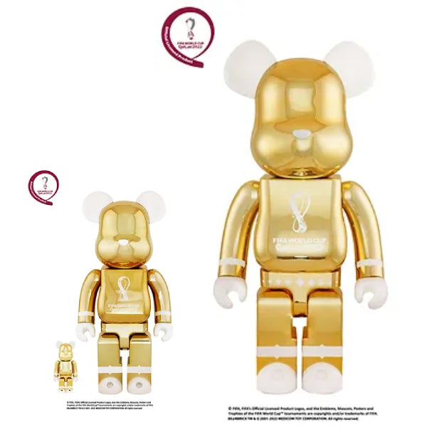 BE@RBRICK OFFICIAL LICENSED PRODUCT OF FIFA WORLD CUP QATAR 2022 GOLD (100%  & 400% / 1000%) 世界盃 足球