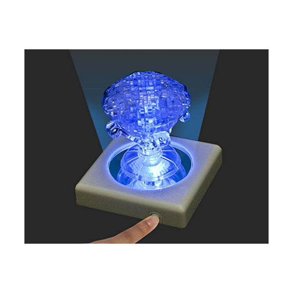 Puzzle Crystal Puzzle LED Light Display Stand (Black/white)