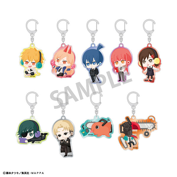 Chainsaw Man Acrylic Key Ring Enjoy Music (Set of 9) 鏈鋸人 電鋸人 淀治 電次 帕瓦 早川秋 姬野 瑪奇瑪 真紀真 小紅