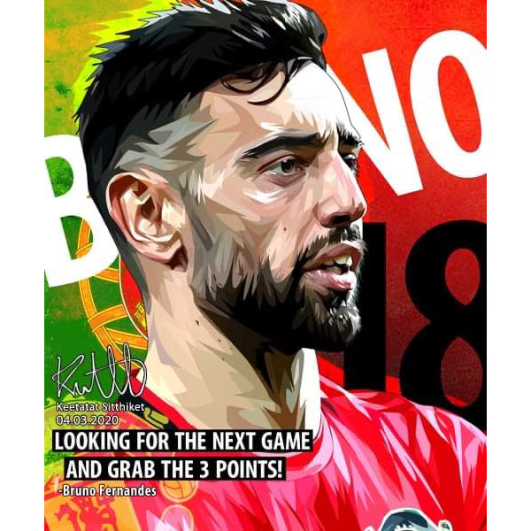 Pop Art Wall Decoration Drawing (Bruno Fernandes - Looking For)