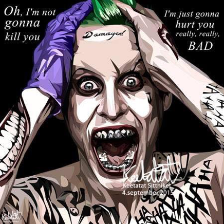 Pop Art Wall Decoration Drawing (Joker - Jared Leto)
