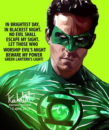 Pop Art Wall Decoration Drawing (Green Lantern)