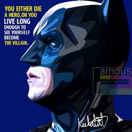 Pop Art Wall Decoration Drawing (Batman - Blue)