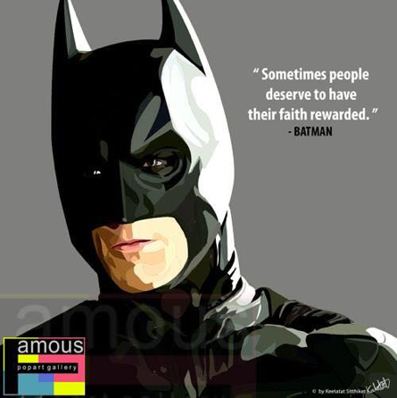 Pop Art Wall Decoration Drawing (Batman - Grey)
