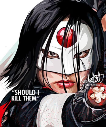 Pop Art Wall Decoration Drawing (Katana)