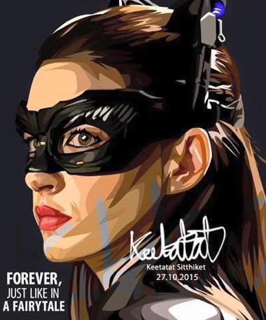 Pop Art Wall Decoration Drawing (Catwoman - Anne Hathaway)