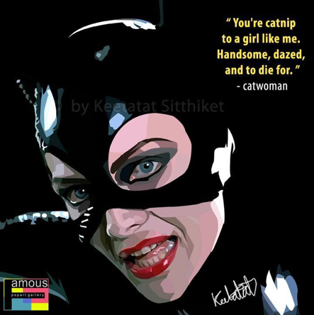 Pop Art Wall Decoration Drawing (Catwoman)