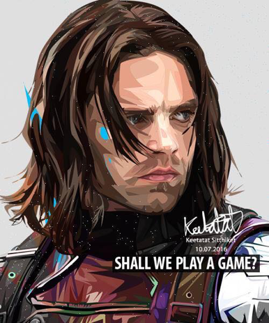 Pop Art Wall Decoration Drawing (Winter Soldier)