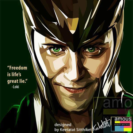 Pop Art Wall Decoration Drawing (Loki)