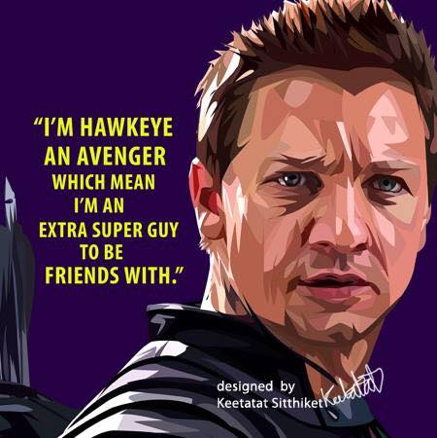 Pop Art Wall Decoration Drawing (Hawkeye)