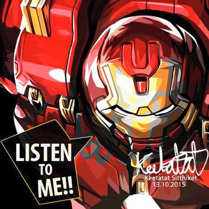 Pop Art Wall Decoration Drawing (Hulkbuster)
